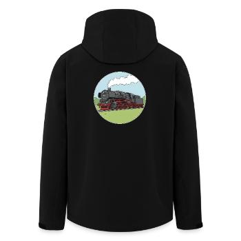 Locomotive à vapeur Locomotive ferroviaire Br01 - Veste softshell homme en polyester recyclé Stanley/Stella - noir - Dos - AI Model Male 185 light (185cm)