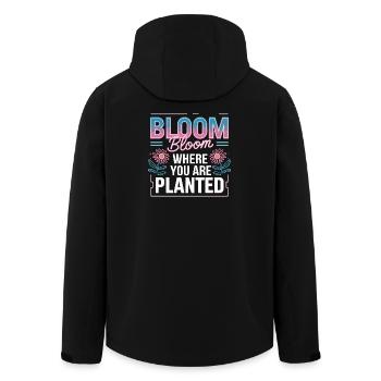 Fleurir Fleurir Là où tu es Planté Amour de soi - Veste softshell homme en polyester recyclé Stanley/Stella - noir - Dos - AI Model Male 185 light (185cm)