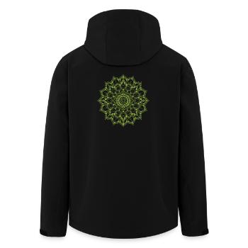 Mandala - Recycelte Männer Softshell-Jacke von Stanley/Stella - Schwarz - Hinten - AI Model Male 185 light (185cm)