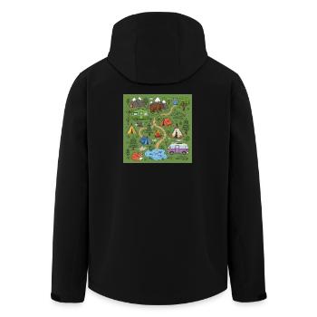Illustration d’aventure de camping en forêt - Veste softshell homme en polyester recyclé Stanley/Stella - noir - Dos - AI Model Male 185 light (185cm)