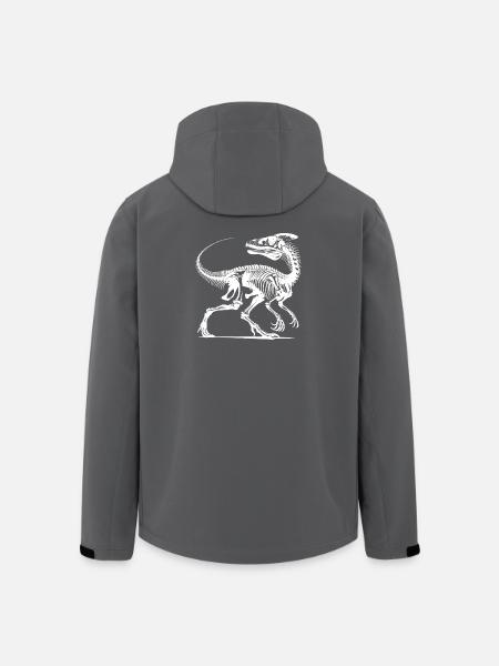 Dinosaur Raptor with Backbone Bones - Men’s Recycled Softshell Jacket by Stanley/Stella - black