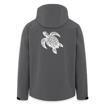 Tribal Schildkröte Mystische Natur und Geometrie - Recycelte Männer Softshell-Jacke von Stanley/Stella - Anthrazit - Hinten - AI Model Male 185 light (185cm)