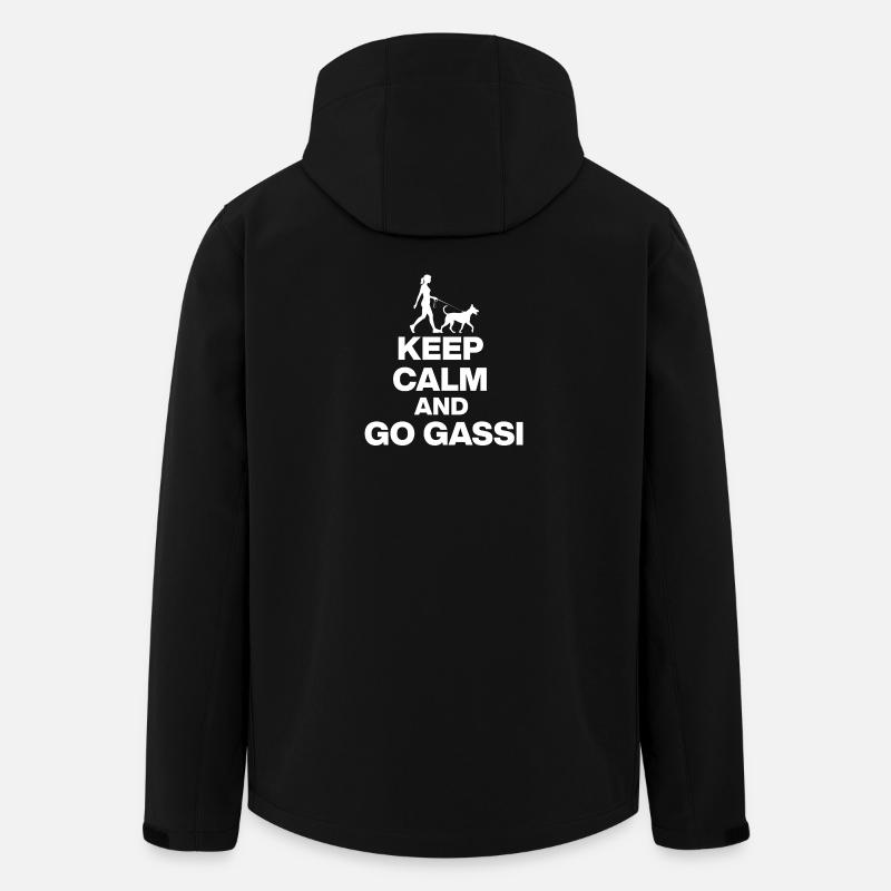 KEEP CALM AND GO GASSI FÜR HUNDEFANS IN weiß - Recycelte Männer Softshell-Jacke von Stanley/Stella - Schwarz