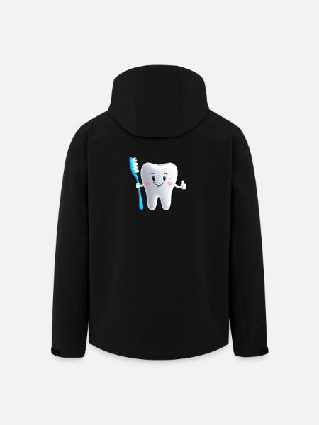 Smiling tooth with toothbrush - Men’s Recycled Softshell Jacket by Stanley/Stella - black