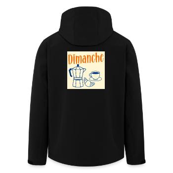 Dimanche Café Croissant - Veste softshell homme en polyester recyclé Stanley/Stella - noir - Dos - AI Model Male 185 light (185cm)
