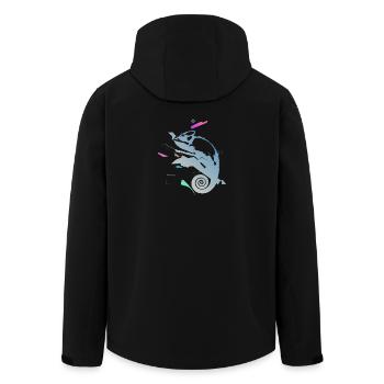 Spiral Chameleon in Neon Gradient - Men’s Recycled Softshell Jacket by Stanley/Stella - black - Back - AI Model Male 185 light (185cm)