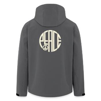 Peace Art Deco Typography - Men’s Recycled Softshell Jacket by Stanley/Stella - anthracite - Back - AI Model Male 185 light (185cm)