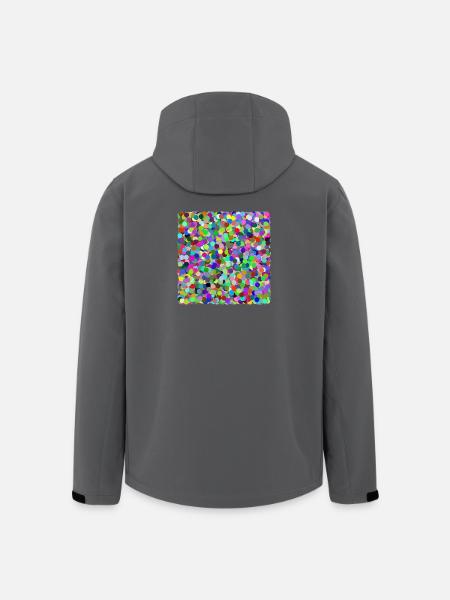 Bunte Konfetti-Kreise - Recycelte Männer Softshell-Jacke von Stanley/Stella - Schwarz
