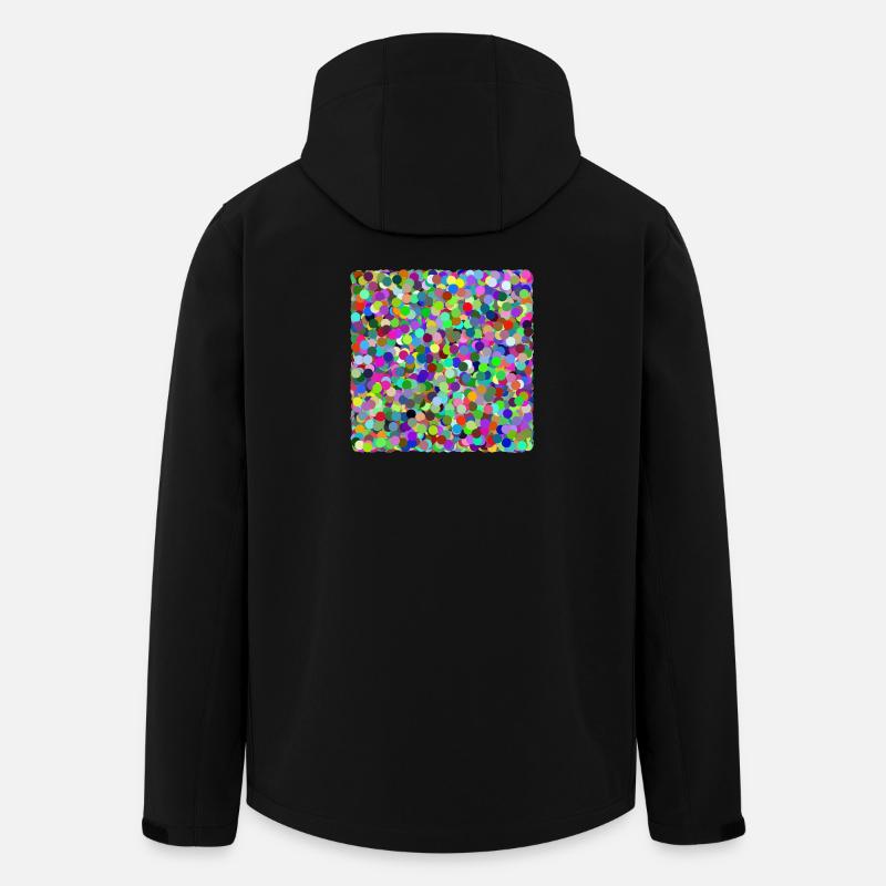 Bunte Konfetti-Kreise - Recycelte Männer Softshell-Jacke von Stanley/Stella - Schwarz