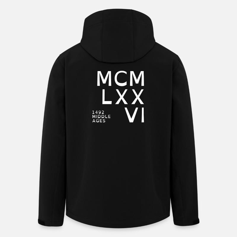 1976_COMPANY_white - Recycelte Männer Softshell-Jacke von Stanley/Stella - Schwarz