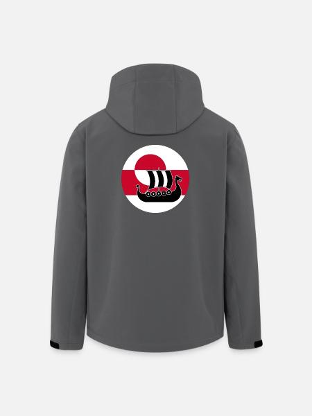 Greenland Flag Longship Design - Men’s Recycled Softshell Jacket by Stanley/Stella - black