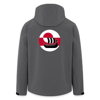 Langschiff-Design der grönländischen Flagge - Recycelte Männer Softshell-Jacke von Stanley/Stella - Anthrazit - Hinten - AI Model Male 185 light (185cm)