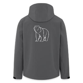 Silhouette d’ours minimaliste et logo symbolique - Veste softshell homme en polyester recyclé Stanley/Stella - charbon - Dos - AI Model Male 185 light (185cm)