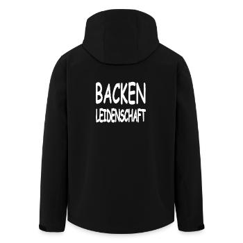 Bake - Men’s Recycled Softshell Jacket by Stanley/Stella - black - Back - AI Model Male 185 light (185cm)