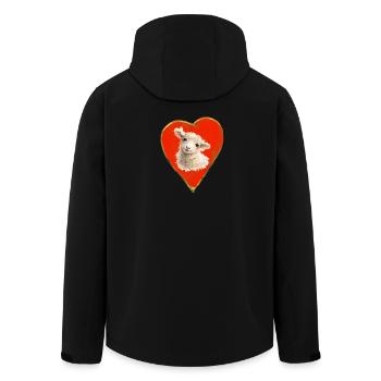 Lamb in heart motif - Men’s Recycled Softshell Jacket by Stanley/Stella - black - Back - AI Model Male 185 light (185cm)