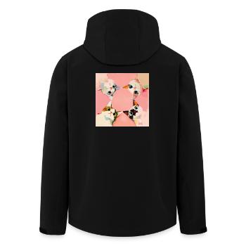 Quatre chats en cercle | Pastel Kawaii Motif - Veste softshell homme en polyester recyclé Stanley/Stella - noir - Dos - AI Model Male 185 light (185cm)