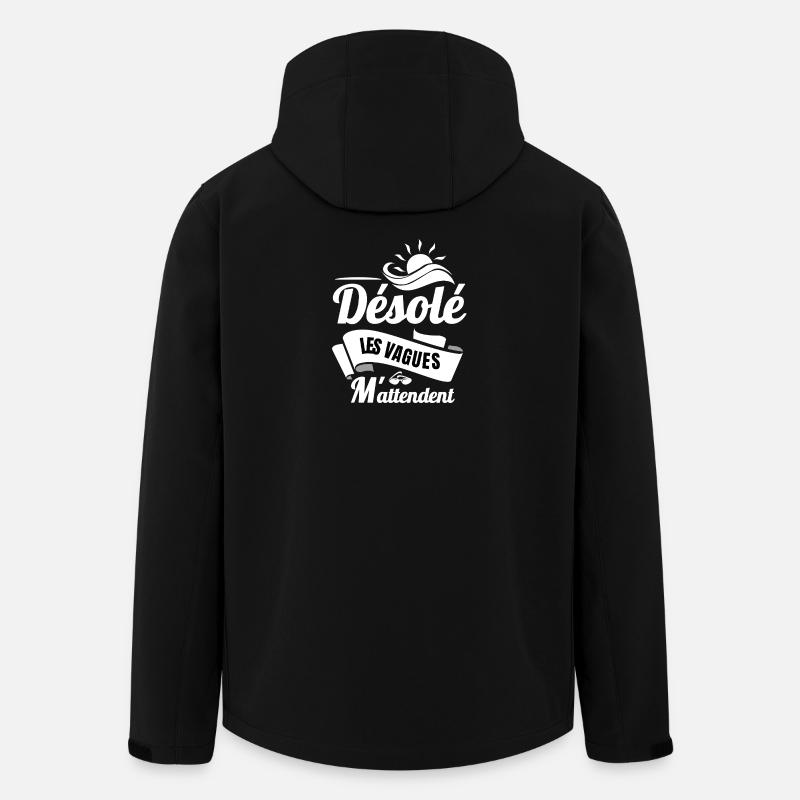 Désolé, les vagues m'attendent - Veste softshell homme en polyester recyclé Stanley/Stella - noir