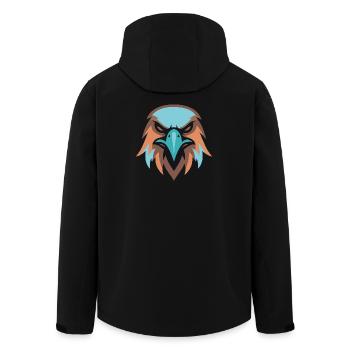 Adlerkopf Turquoise Braun - Recycelte Männer Softshell-Jacke von Stanley/Stella - Schwarz - Hinten - AI Model Male 185 light (185cm)