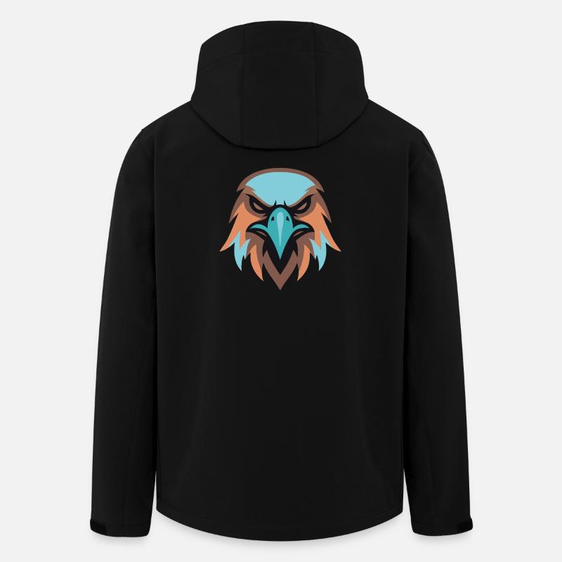 Adlerkopf Turquoise Braun - Recycelte Männer Softshell-Jacke von Stanley/Stella - Schwarz