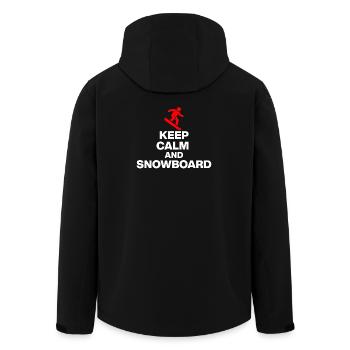 KEEP CALM AND SNOWBOARD! FUN ON THE SLOPES & HUT FUN - Men’s Recycled Softshell Jacket by Stanley/Stella - black - Back - AI Model Male 185 light (185cm)