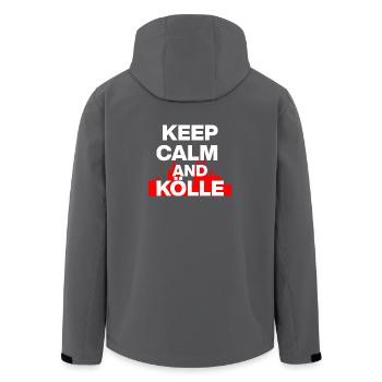RESTE CALME ET KÖLLE ! COLOGNE LOVE KÖLSCH LOVER blanc - Veste softshell homme en polyester recyclé Stanley/Stella - noir - Dos - AI Model Male 185 light (185cm)