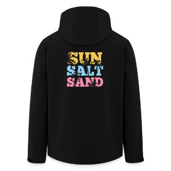 Sommerzeit - Sonne, Salz und Sand - Recycelte Männer Softshell-Jacke von Stanley/Stella - Schwarz - Hinten - AI Model Male 185 light (185cm)