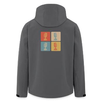 Retro Microphone Pop Art - Men’s Recycled Softshell Jacket by Stanley/Stella - black - Back - AI Model Male 185 light (185cm)
