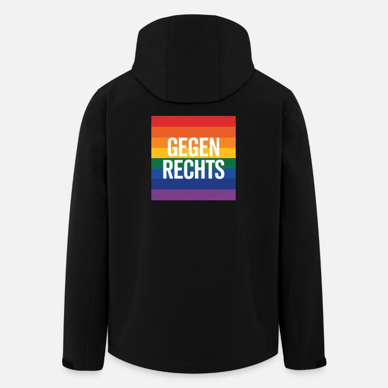 Gegen Rechts - Antifa Regenbogen Tee - Recycelte Männer Softshell-Jacke von Stanley/Stella - Schwarz