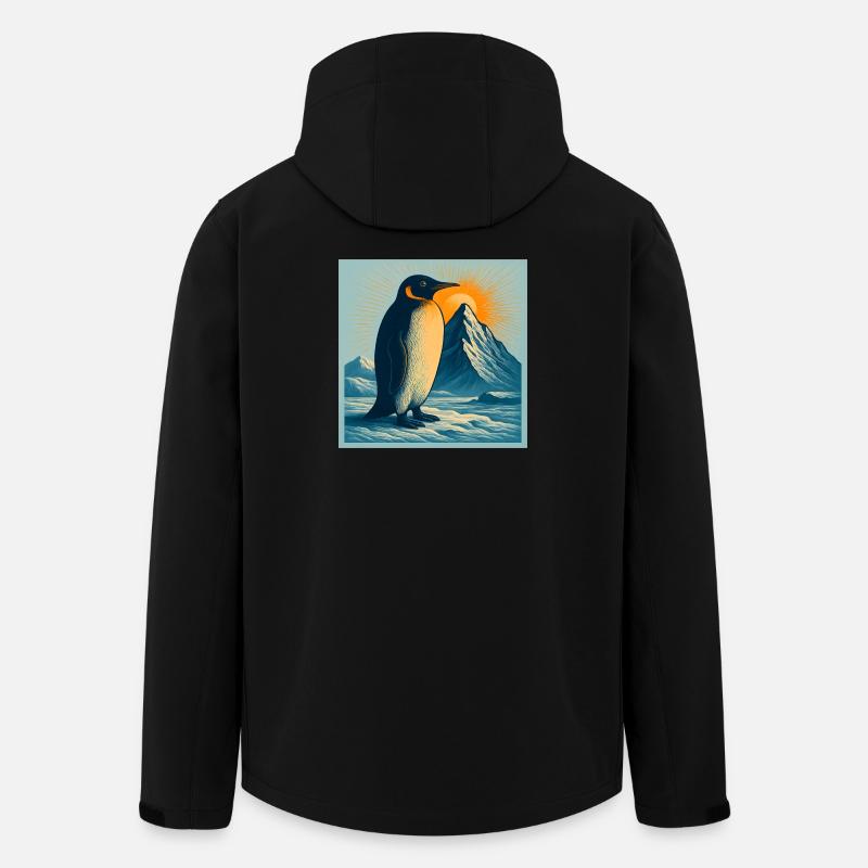 Polar beach penguin at sunrise - Men’s Recycled Softshell Jacket by Stanley/Stella - black