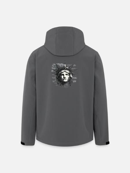 Freiheitsstatue mit US-Flagge - Recycelte Männer Softshell-Jacke von Stanley/Stella - Schwarz