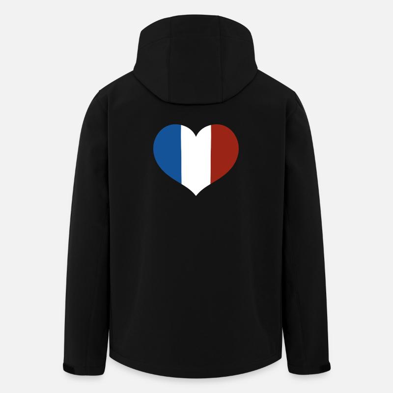 Cœur du drapeau français - Veste softshell homme en polyester recyclé Stanley/Stella - noir