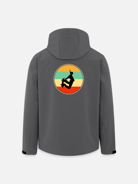 Retro Skater Sunset 80s Style Skateboarding - Men’s Recycled Softshell Jacket by Stanley/Stella - black