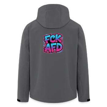 FCK AFD - Antifa Tee - Men’s Recycled Softshell Jacket by Stanley/Stella - anthracite - Back - AI Model Male 185 light (185cm)