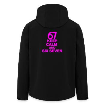 RESTE CALME ET SIX SEPT, 67 NOMBRE GAGNE ! TENDANCE DES MÈMES - Veste softshell homme en polyester recyclé Stanley/Stella - noir - Dos - AI Model Male 185 light (185cm)