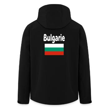Bulgarie Drapeau et Typographie Bold - Veste softshell homme en polyester recyclé Stanley/Stella - noir - Dos - AI Model Male 185 light (185cm)