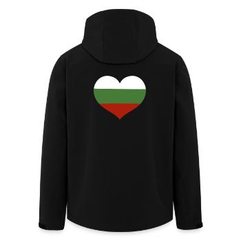 Emblème du drapeau bulgare en forme de cœur - Veste softshell homme en polyester recyclé Stanley/Stella - noir - Dos - AI Model Male 185 light (185cm)