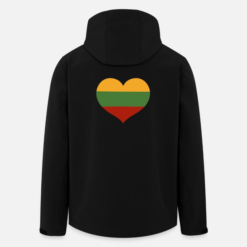 Litauische Herzflagge - Recycelte Männer Softshell-Jacke von Stanley/Stella - Schwarz