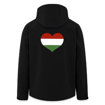 Herz der ungarischen Flagge - Recycelte Männer Softshell-Jacke von Stanley/Stella - Schwarz - Hinten - AI Model Male 185 light (185cm)