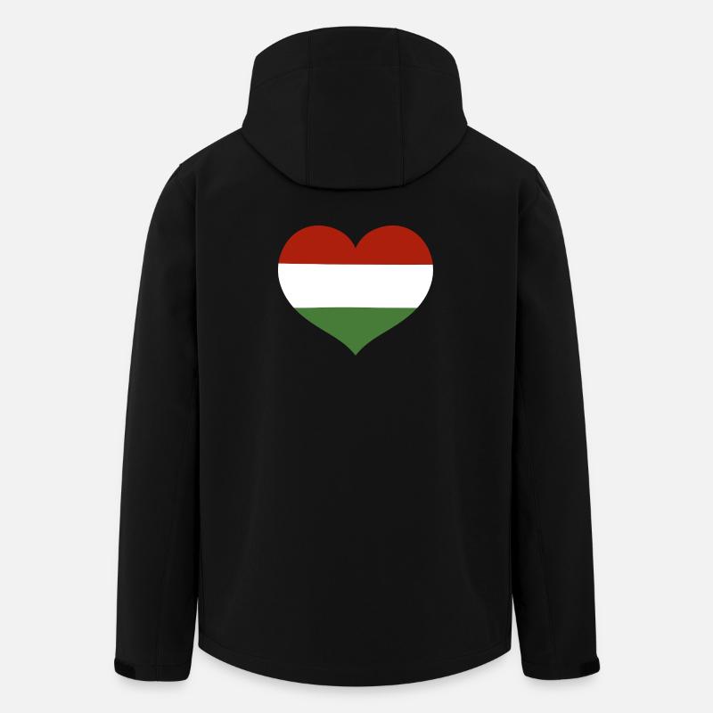 Cœur du drapeau hongrois - Veste softshell homme en polyester recyclé Stanley/Stella - noir