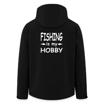 Angling - Men’s Recycled Softshell Jacket by Stanley/Stella - black - Back - AI Model Male 185 light (185cm)