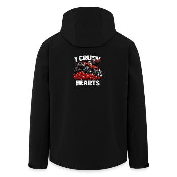 Valentines Day I Crush Hearts Vampire Monster - Men’s Recycled Softshell Jacket by Stanley/Stella - black - Back - AI Model Male 185 light (185cm)