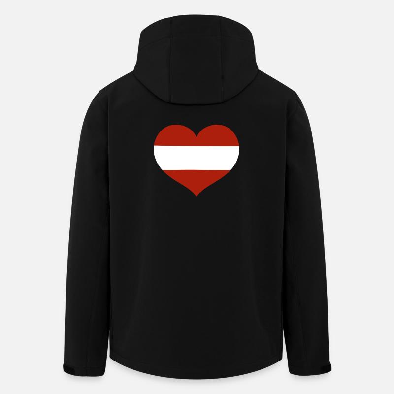 Herz der österreichischen Flagge - Recycelte Männer Softshell-Jacke von Stanley/Stella - Schwarz