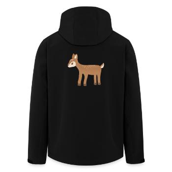 Fawn Dots Waldcharme - Recycelte Männer Softshell-Jacke von Stanley/Stella - Schwarz - Hinten - AI Model Male 185 light (185cm)
