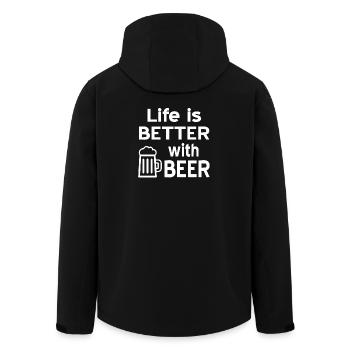 Bier - Recycelte Männer Softshell-Jacke von Stanley/Stella - Schwarz - Hinten - AI Model Male 185 light (185cm)