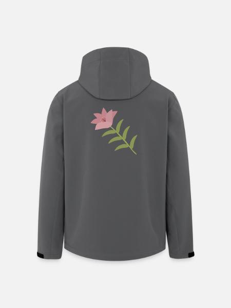 Pink Lily Flower on Green Stem - Men’s Recycled Softshell Jacket by Stanley/Stella - black