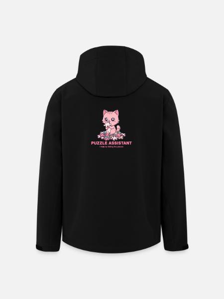 Puzzle Assistand Cat Quote - Men’s Recycled Softshell Jacket by Stanley/Stella - black