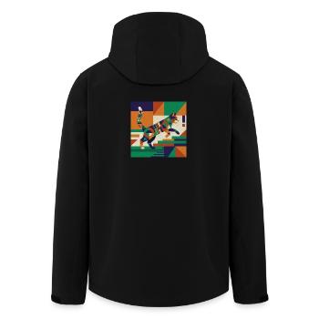Jeu géométrique des couleurs du tigre - Veste softshell homme en polyester recyclé Stanley/Stella - noir - Dos - AI Model Male 185 light (185cm)
