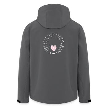 Love-Is-In-The-Air Design - Men’s Recycled Softshell Jacket by Stanley/Stella - black - Back - AI Model Male 185 light (185cm)