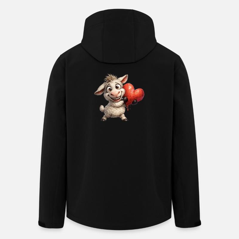 Moutons respectueux du cœur - Veste softshell homme en polyester recyclé Stanley/Stella - noir