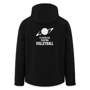 I'd Rather Be Playing Volleyball Saying - Men’s Recycled Softshell Jacket by Stanley/Stella - black - Back - AI Model Male 185 light (185cm)